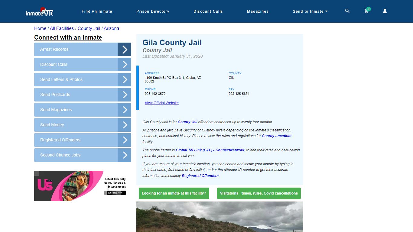 Gila County Jail - Inmate Locator - Globe, AZ